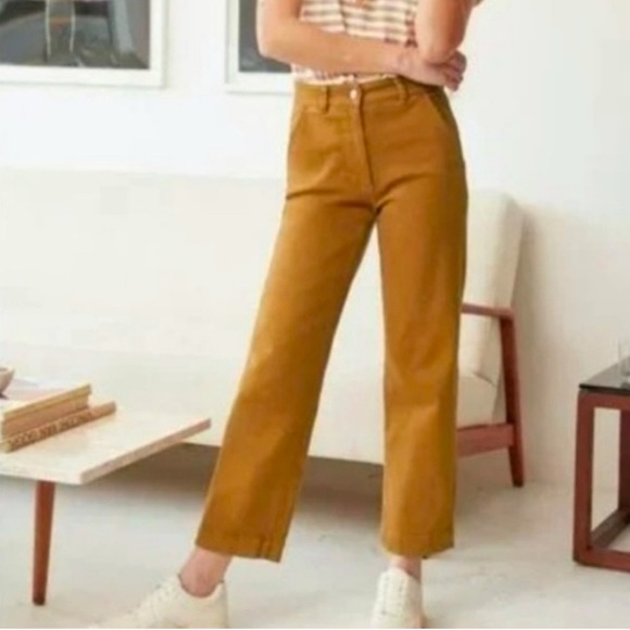 Everlane Jeans Women’s Size 8 Cropped Straight Regular Golden Yellow Denim - Picture 2 of 6